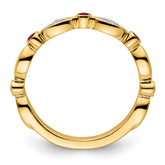 14k Stackable Expressions Created Ruby and Diamond Ring